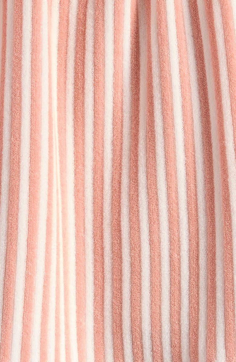 Petit Lem Stripe Ruffle Organic Cotton Blend Terry Top & Bloomers Set, Alternate, color, Light Pink