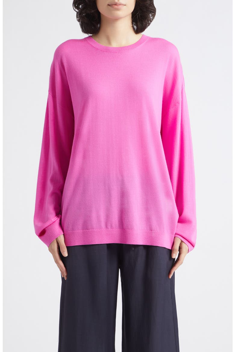 James Oversized Merino Wool Sweater, Main, color, AZALEA
