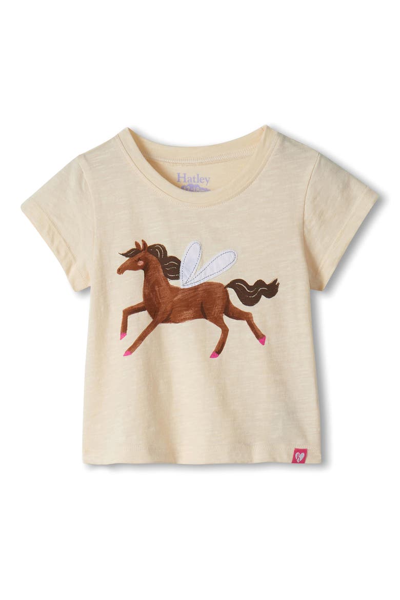 Kids' Dreamy Horse Cotton T-Shirt & Leggings Set, Alternate, color, NATURAL