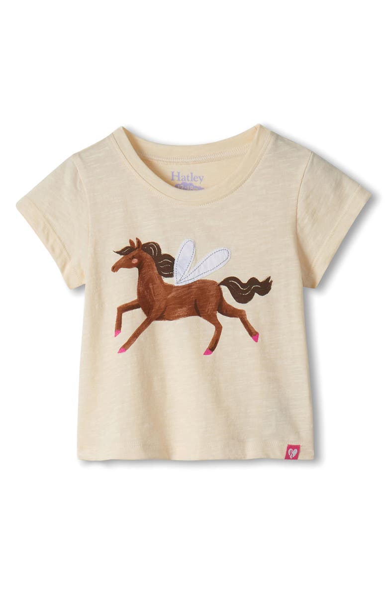 Hatley Kids' Dreamy Horse Cotton T-Shirt & Leggings Set, Alternate, color, Natural