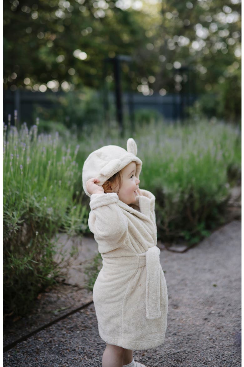 Bear Organic Cotton Terry Robe, Alternate, color, FOG