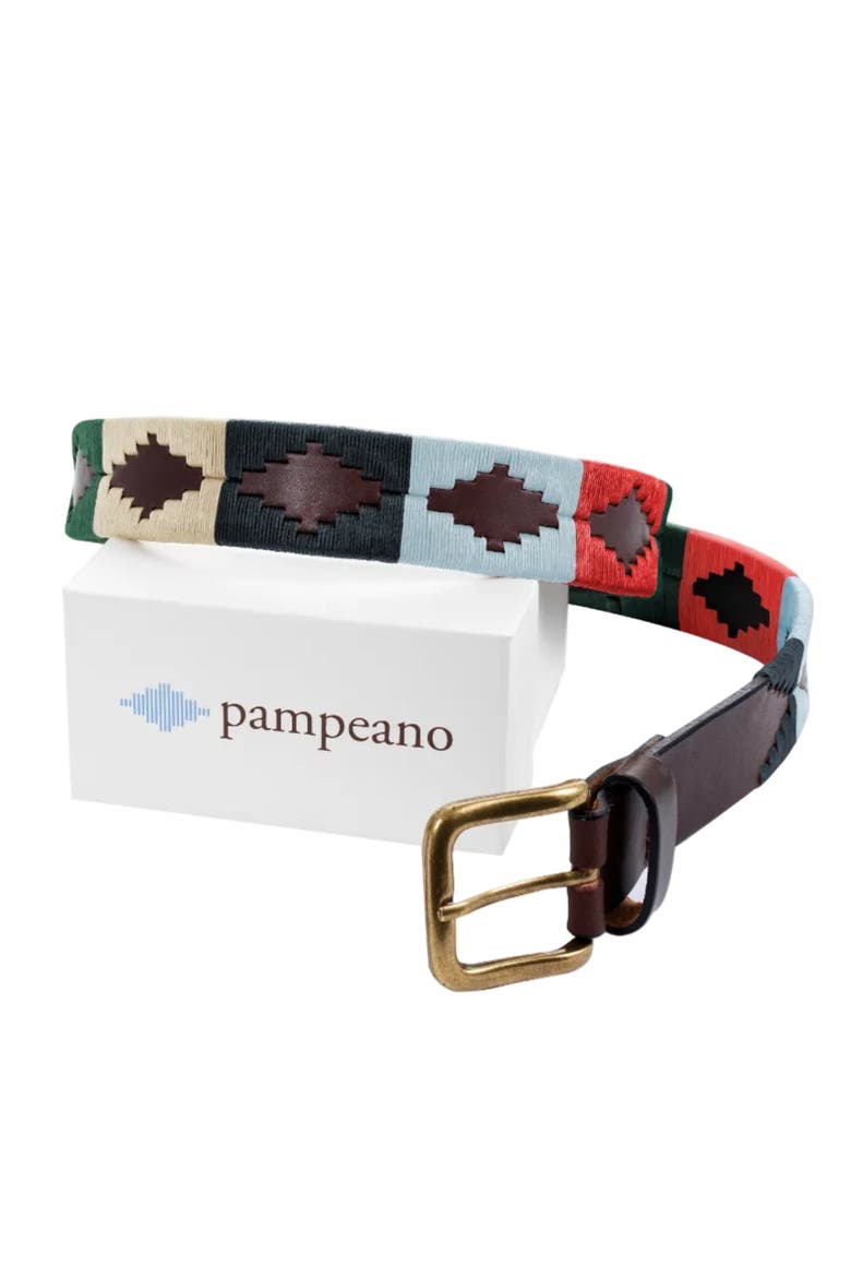 Multi Leather Belt, Main, color, Brown/Navy/Red/Blue/Cream