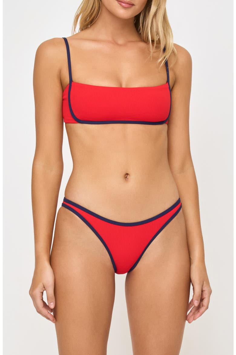 Suzi Textured Bikini Bottoms, Alternate, color, FLAME/ MIDNIGHT