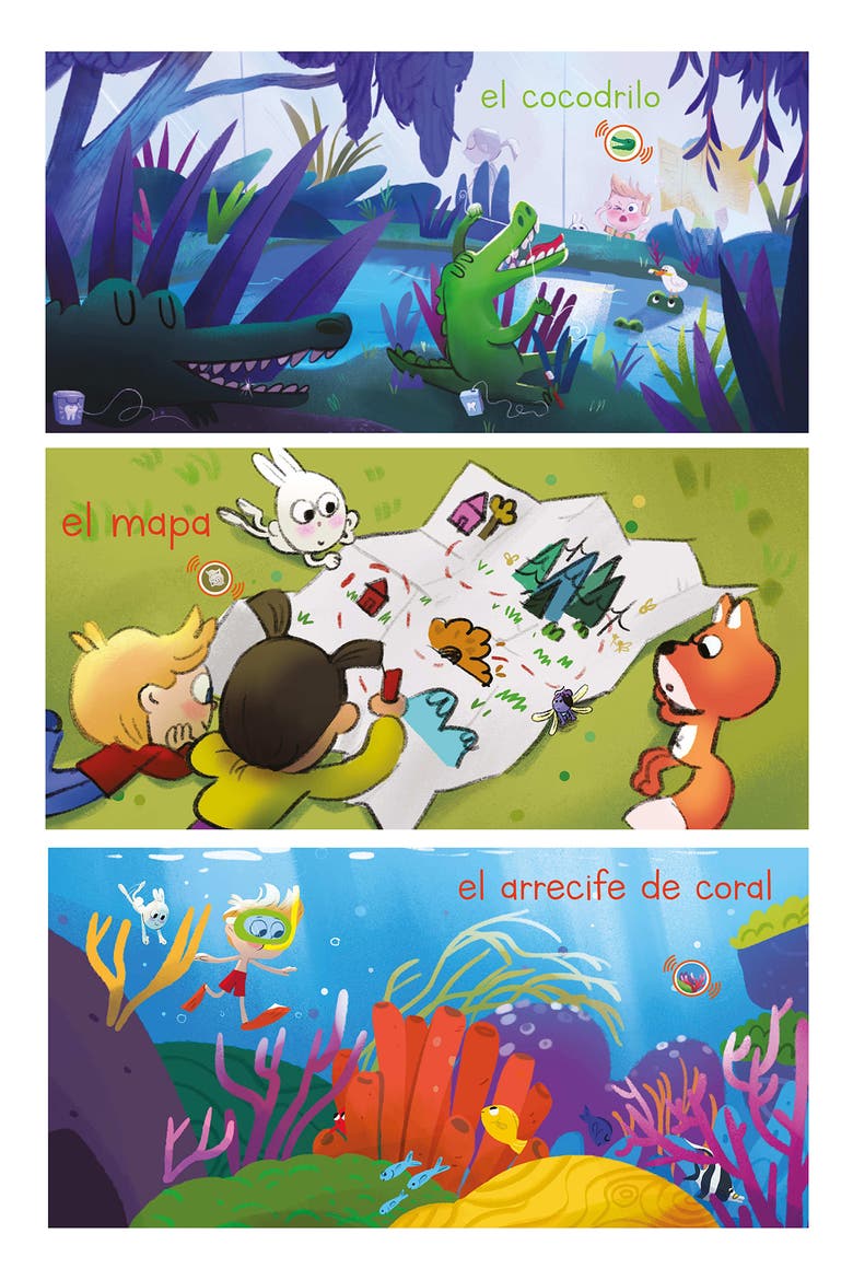 Spanish Adventures Set of 3 Sound Books, Alternate, color, MULTI