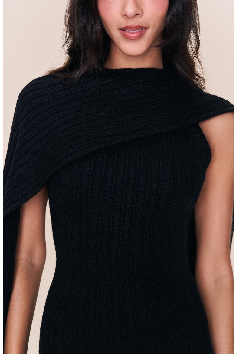 Hooded Knit Dress, Alternate, color, Black