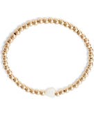 Nashelle Mother-of-Pearl Heart Charm Beaded Stretch Bracelet