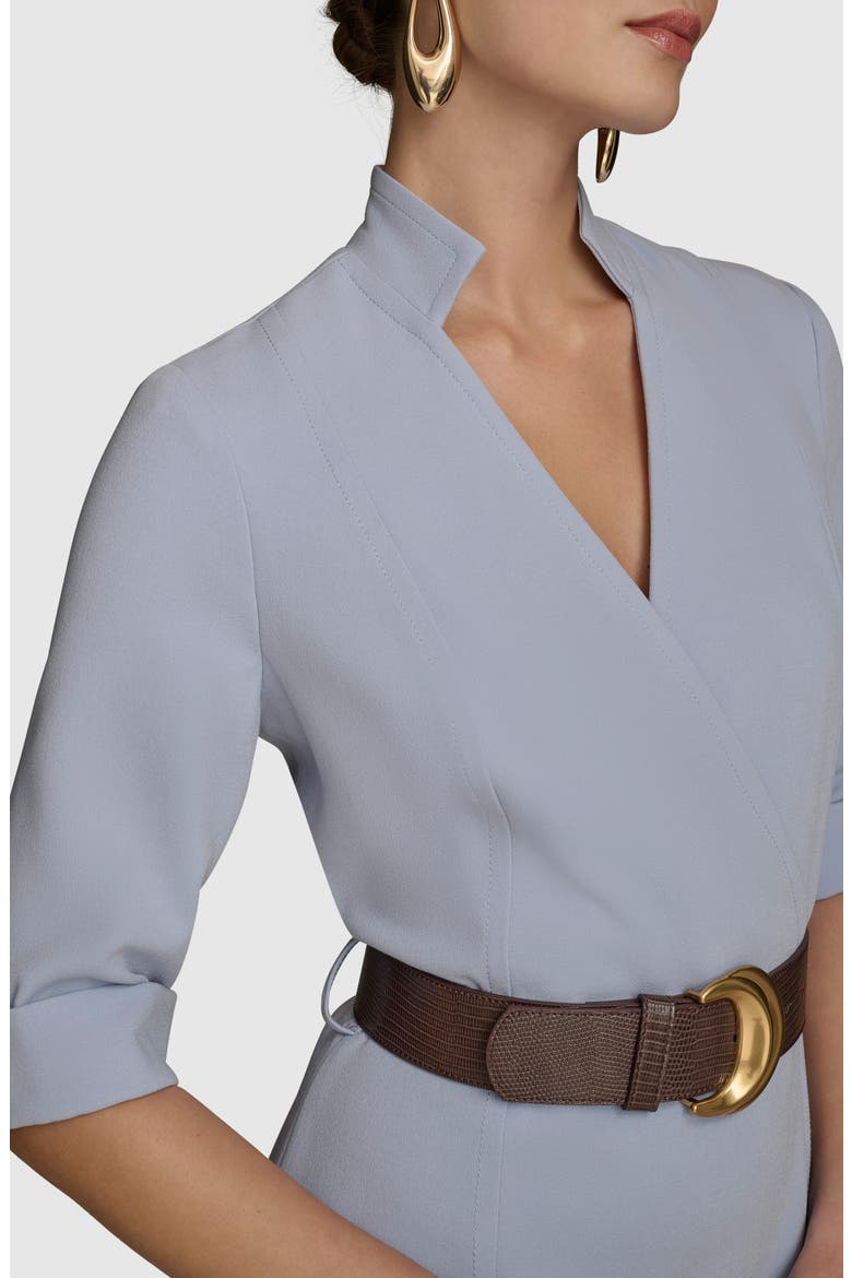 Belted Sheath Dress, Alternate, color, GLACIAL BLUE