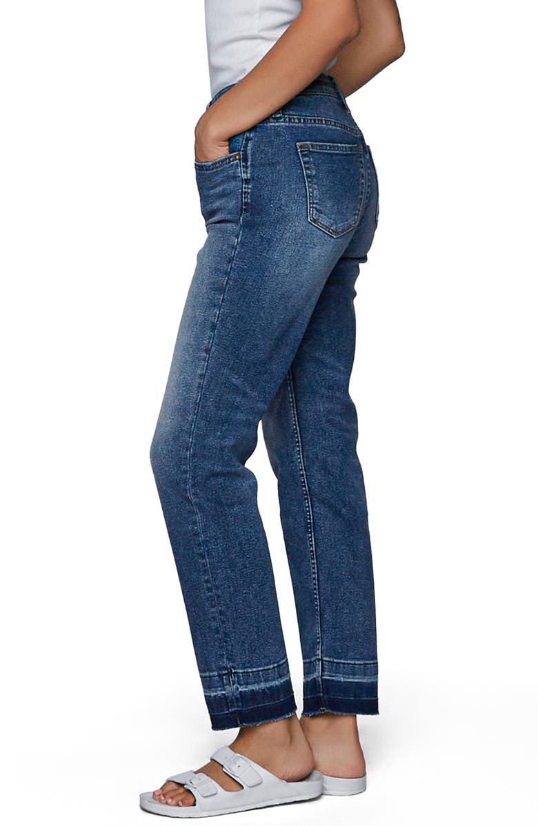 HINT OF BLU High Waist Release Hem Boyfriend Jeans, Alternate, color, 