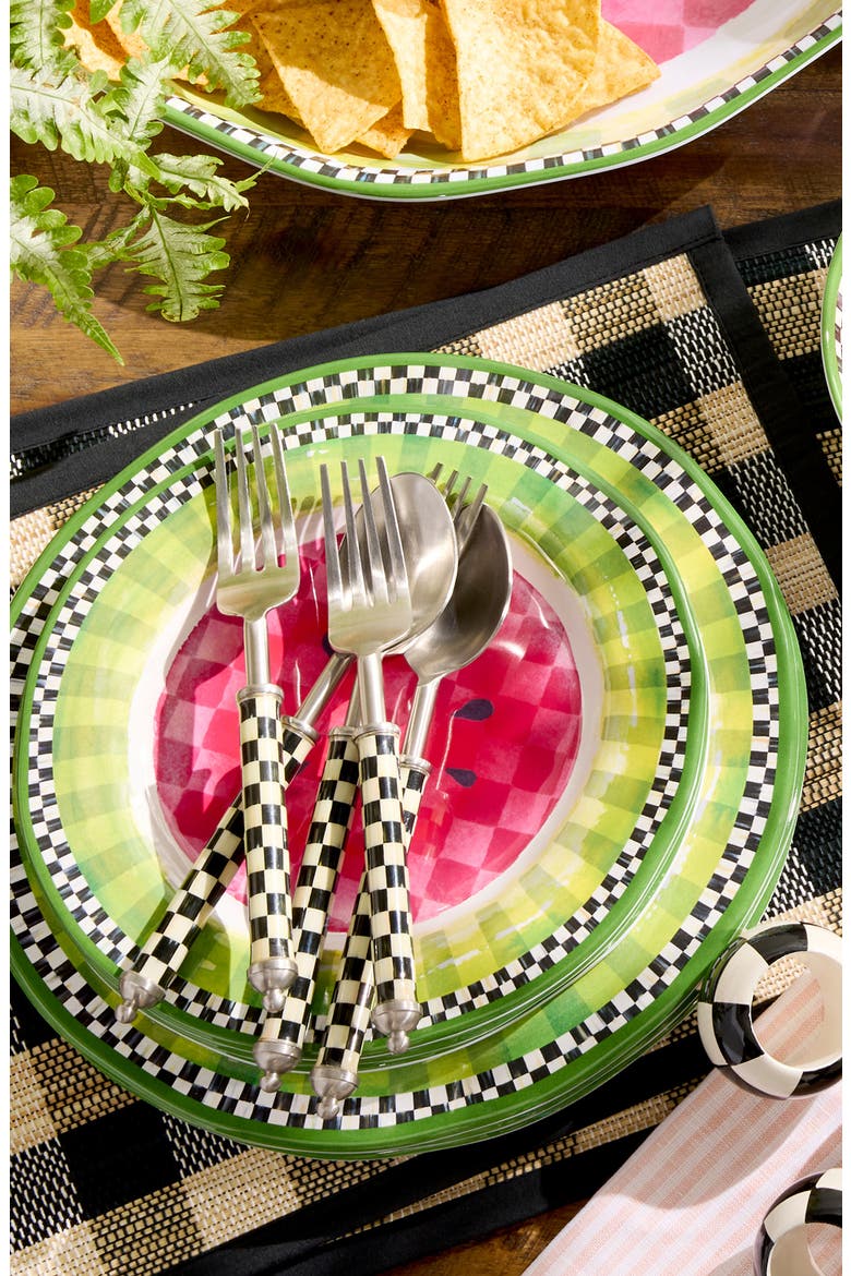 Set of 4 Watermelon Melamine Salad Plates, Alternate, color, GREEN