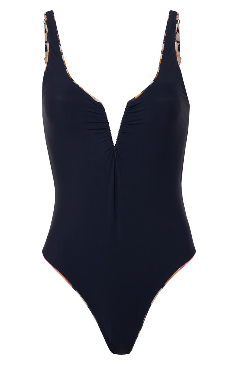 Maaji Patchwork Rose Cassidy Reversible One-Piece Swimsuit, Alternate, color, Beige Overflow