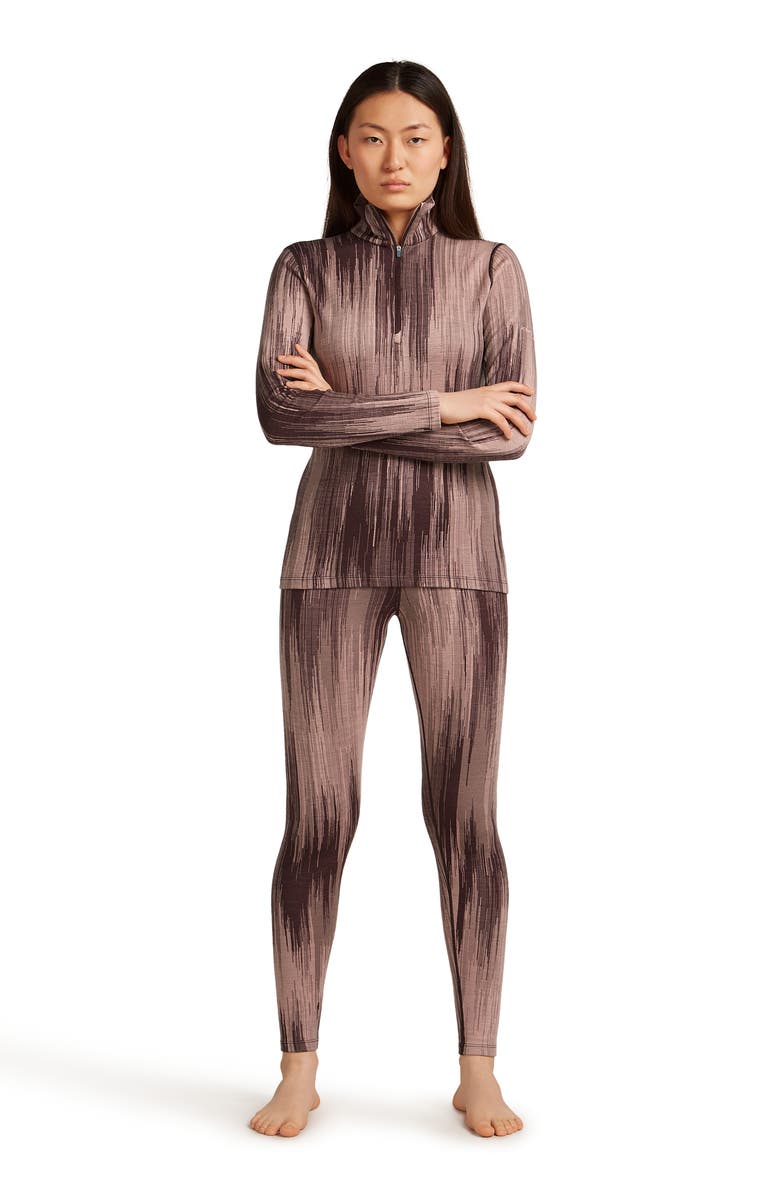 Icebreaker Merino Wool 260 Vertex Half Zip Top, Alternate, color, Java/Pink/Summit/Blush