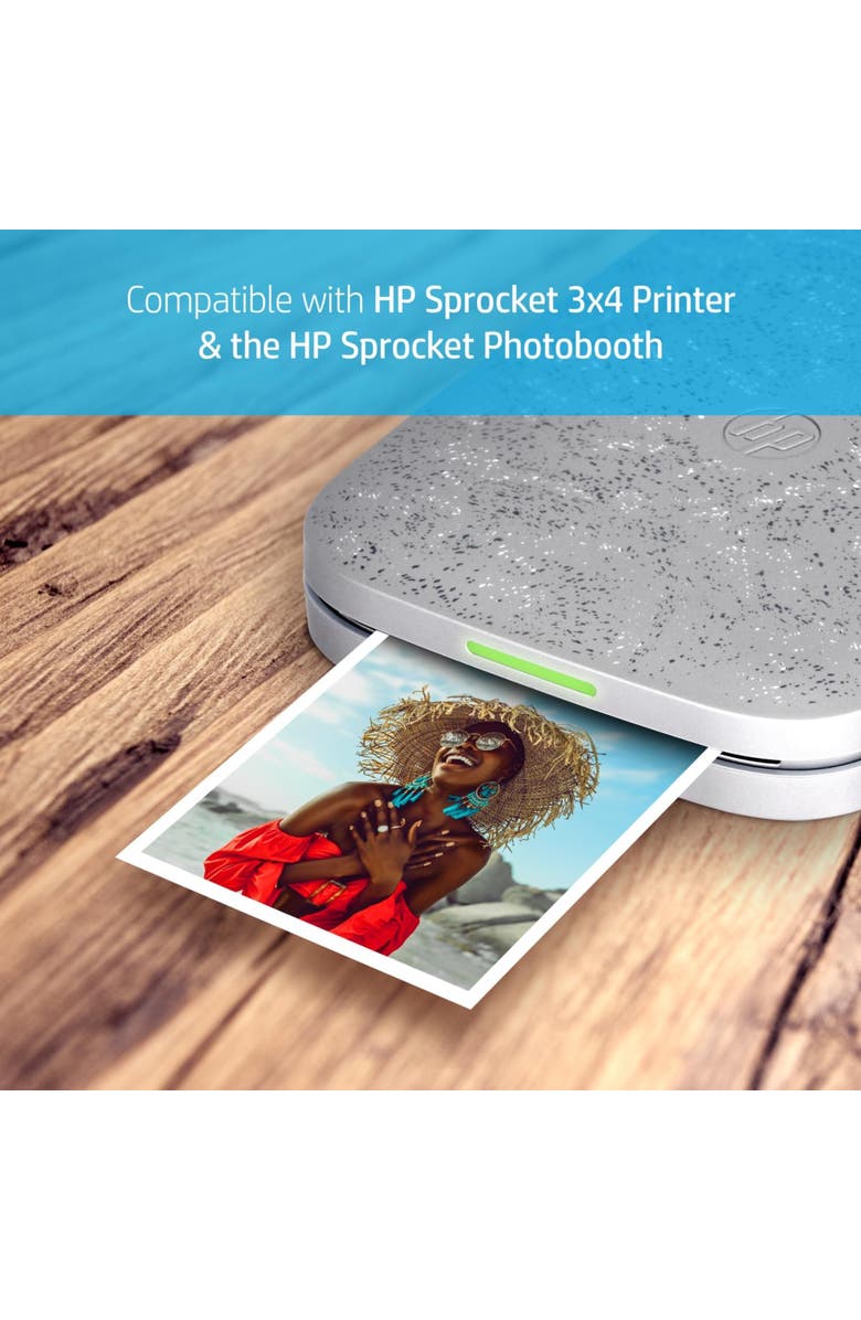 HP Sprocket 3.5x4.25" Zink Sticky-backed Photo Paper (20 Pack) for the HP Sprocket 3x4 Photo Printer, Alternate, color, 20-Pack