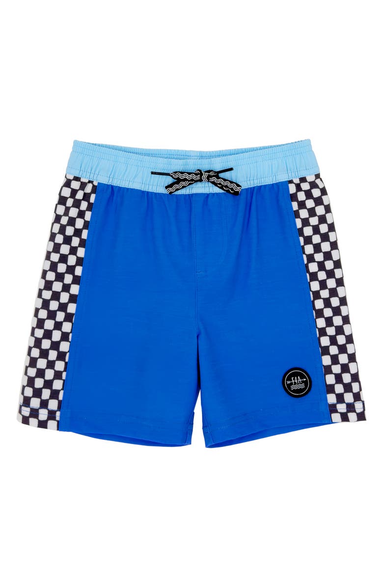 Feather 4 Arrow Kids' Check Mate Volley Swim Trunks, Main, color, 