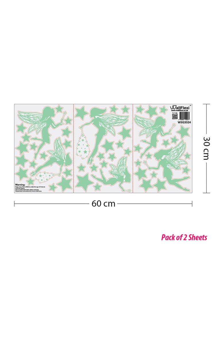 WALPLUS Glow in Dark Magic Fairy Decal, Alternate, color, Multi