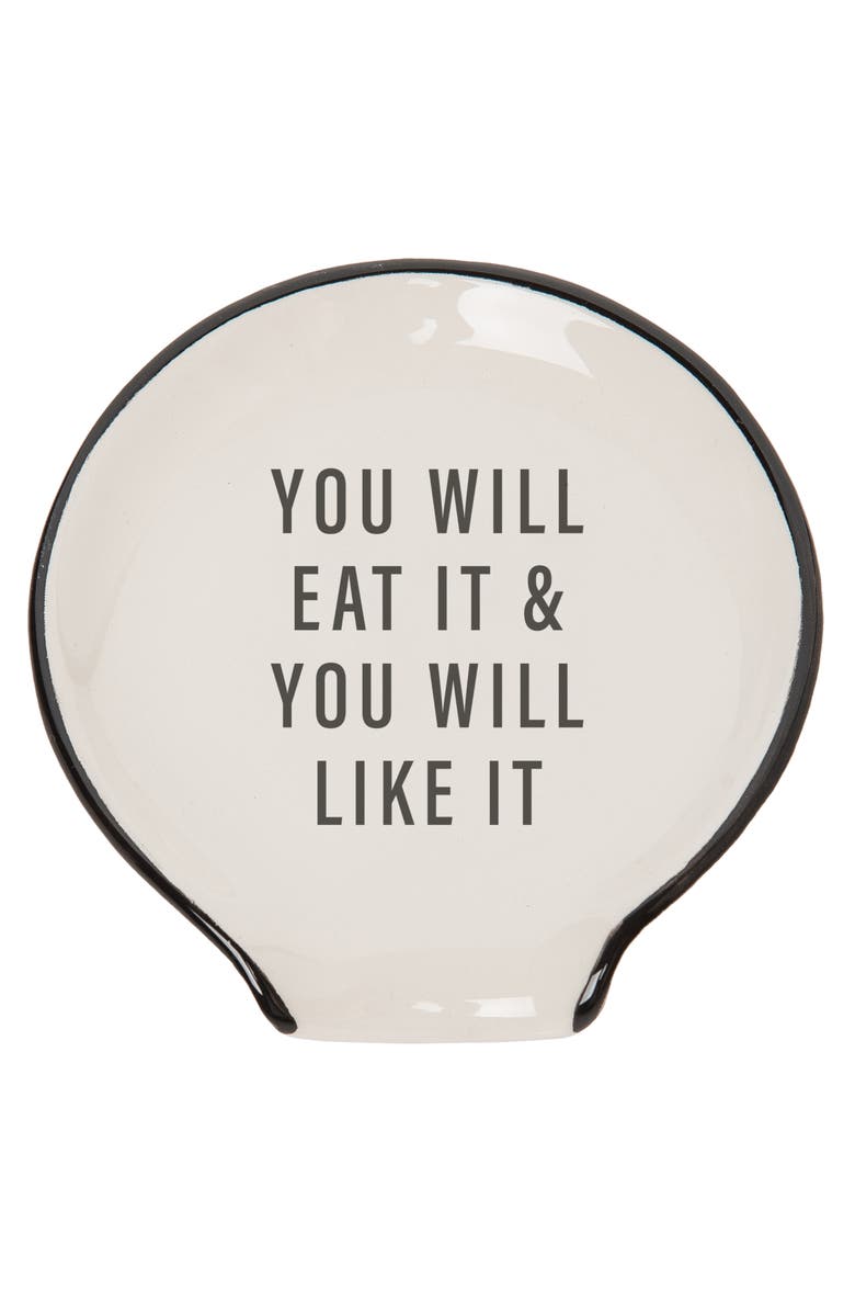 Totalee Gift Eat It & You Will Like It Spoon Rest Ceramic White, Main, color, 