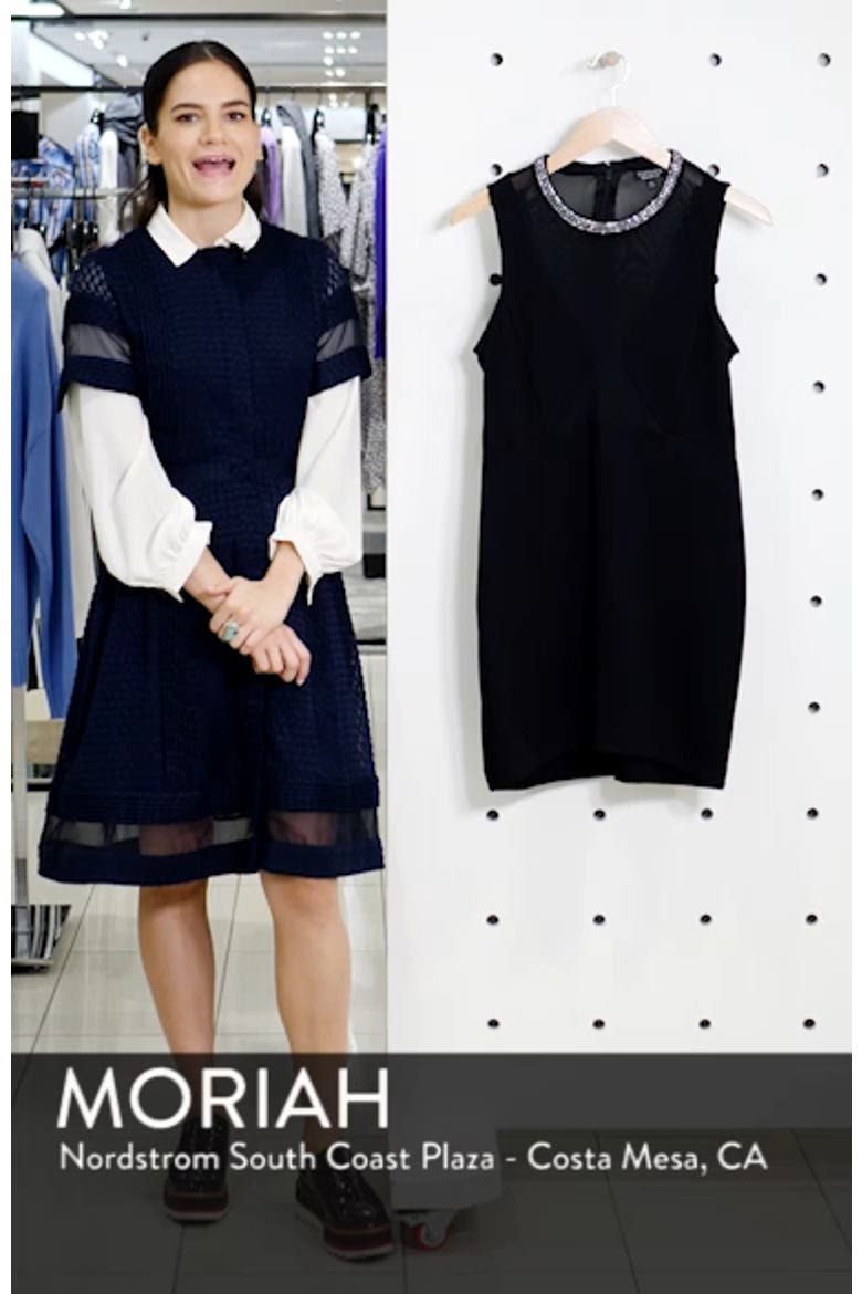 Jewel Neck Velvet Body-Con Dress video