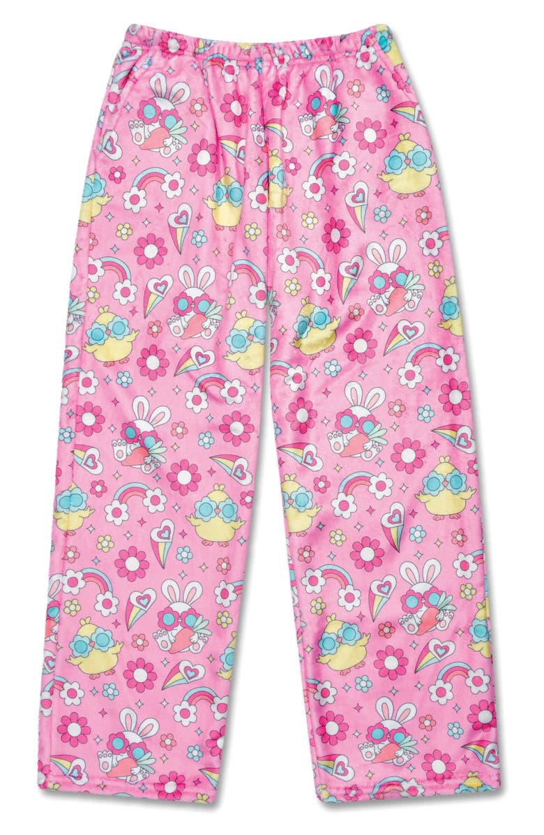 Iscream Kids' Flower Chicks Plush Fleece Pajama Pants, Main, color, Pink Multi