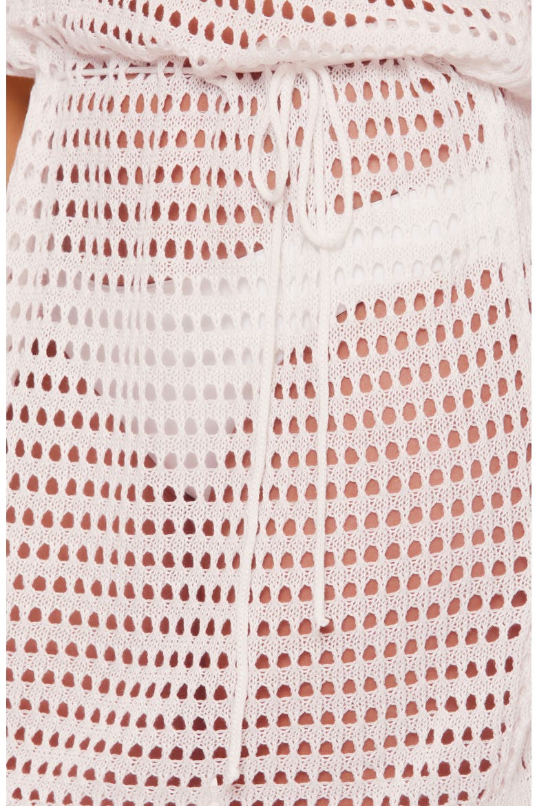 Playa Open Stitch Cover-Up Minidress, Alternate, color, WHITE
