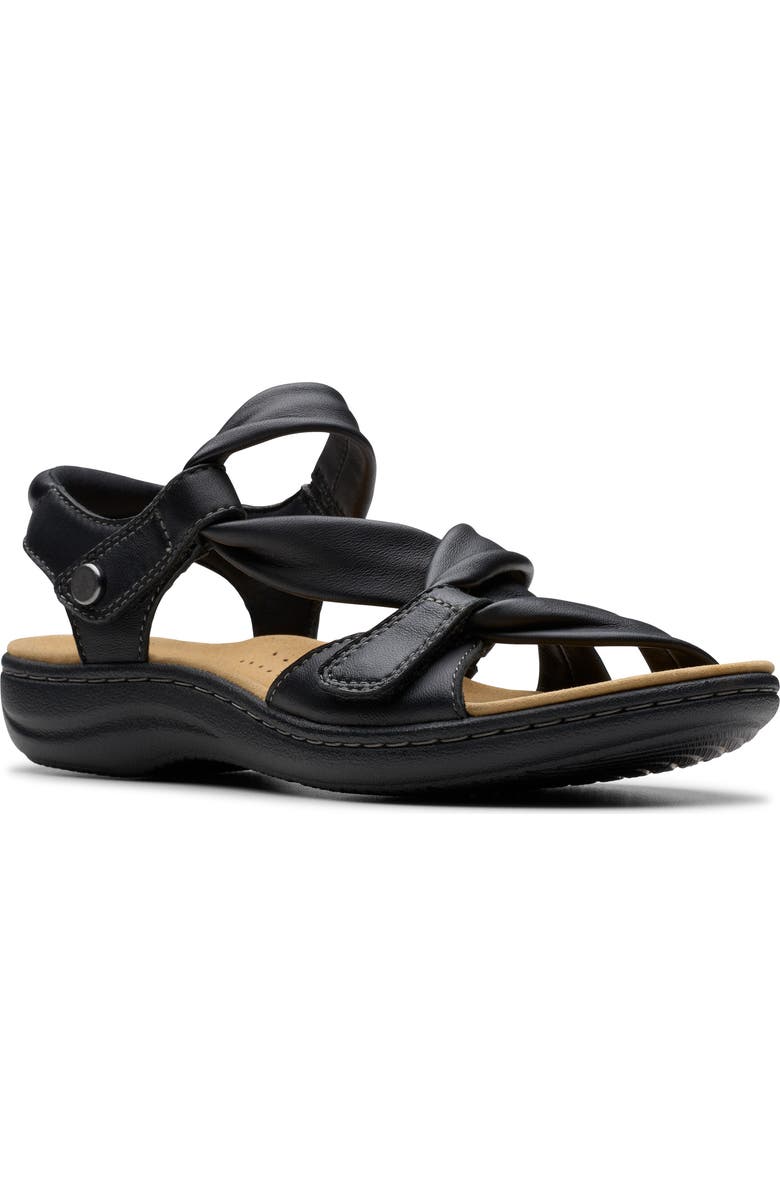 Clarks<sup>®</sup> Laurieann Bell Sandal, Main, color, Black Leather