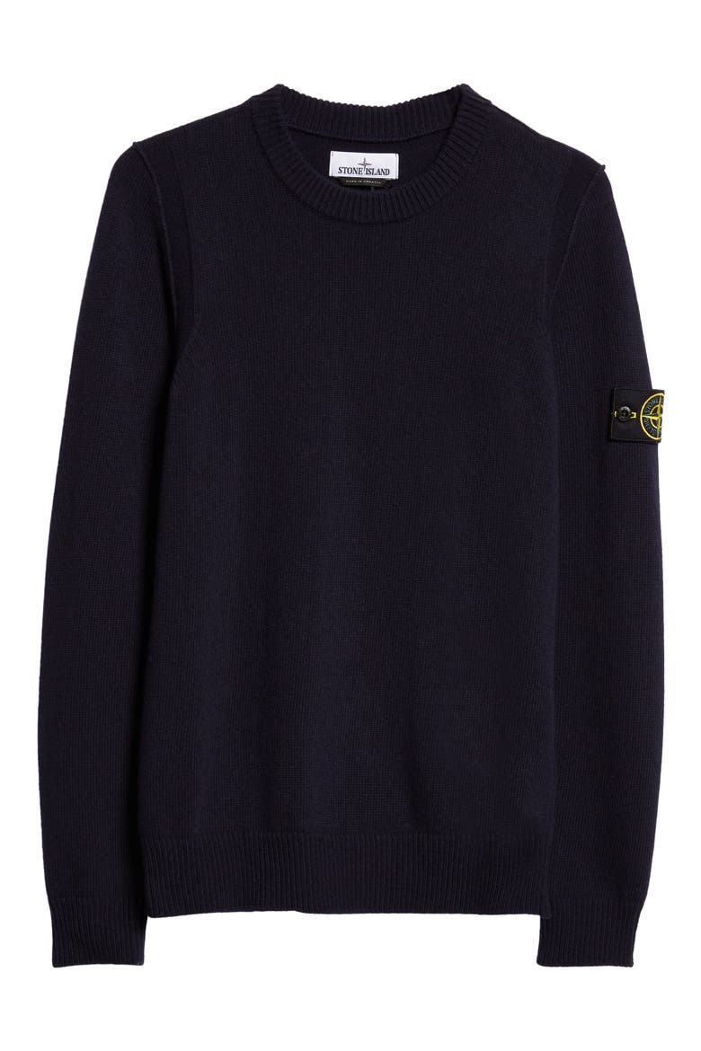 Compass Logo Wool Blend Sweater, Alternate, color, NAVY BLUE