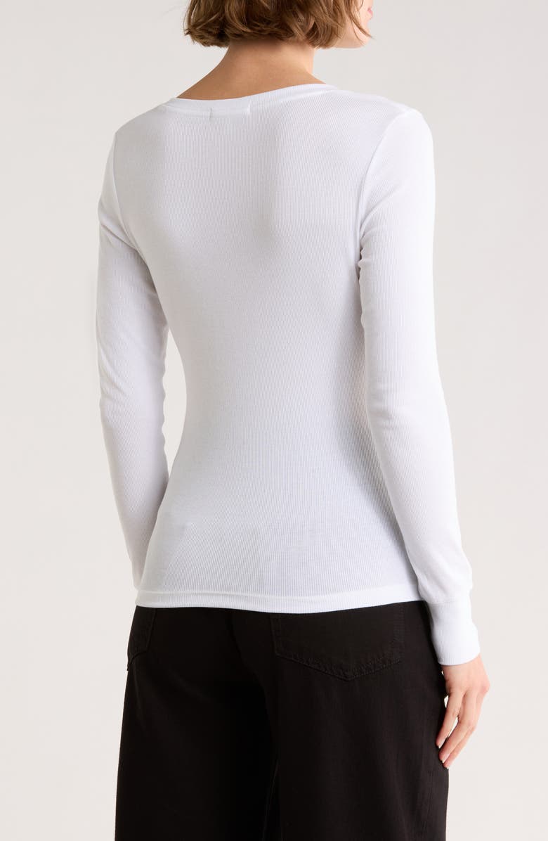rag & bone Essie Rib Henley, Alternate, color, White