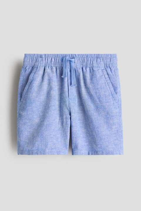 Linen-blend Drawstring Shorts