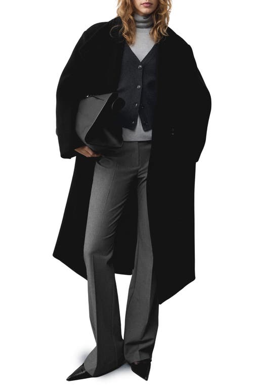 MANGO MANGO BELTED VIRGIN WOOL BLEND COAT 
