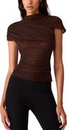 Steve Madden Evereth Embellished Drape Neck Top
