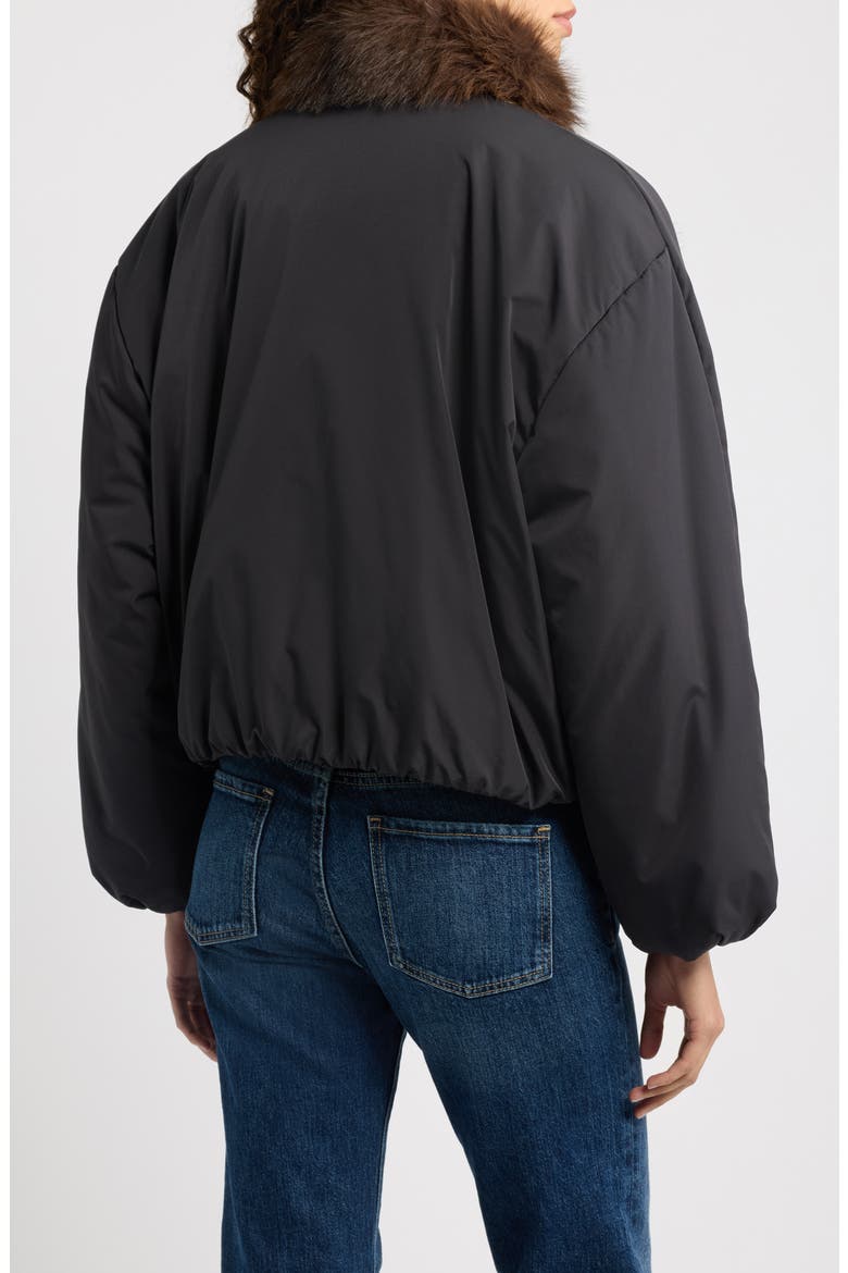 Nikki Faux Fur Collar Coat, Alternate, color, BLACK