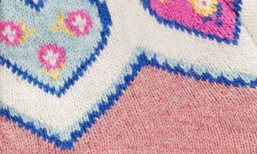 Mini Boden Kids' Edie Fair Isle Cardigan In Pink