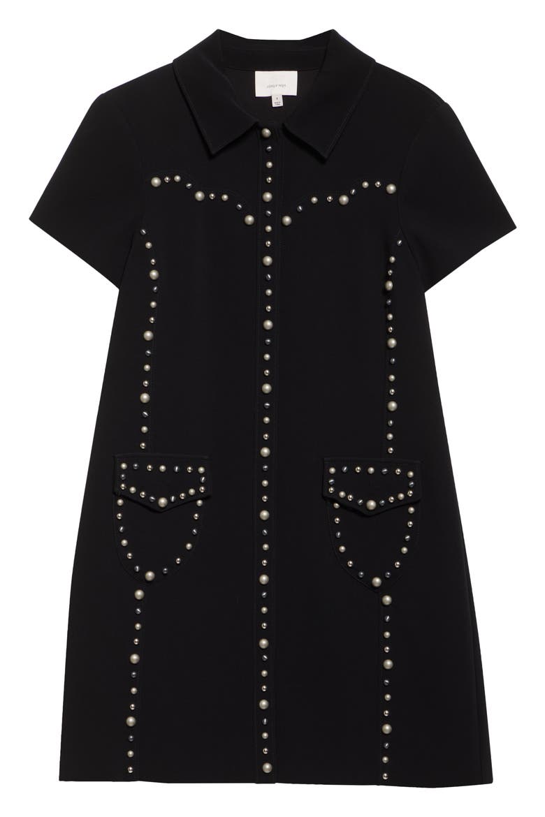 Florencia Studded Minidress, Alternate, color, BLACK