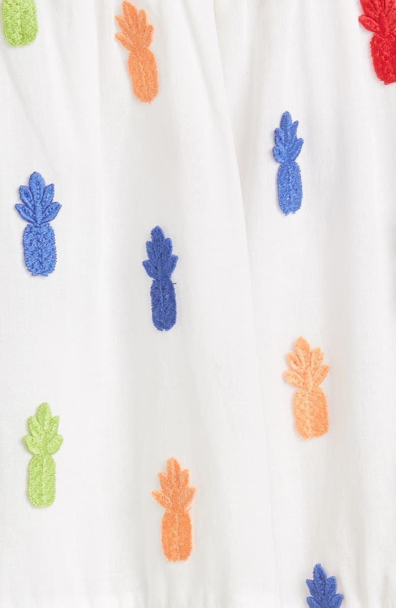 FARM Rio Pineapple AppliquÃ<sup>©</sup> Keyhole Bodice Cotton Midi Dress, Alternate, color,