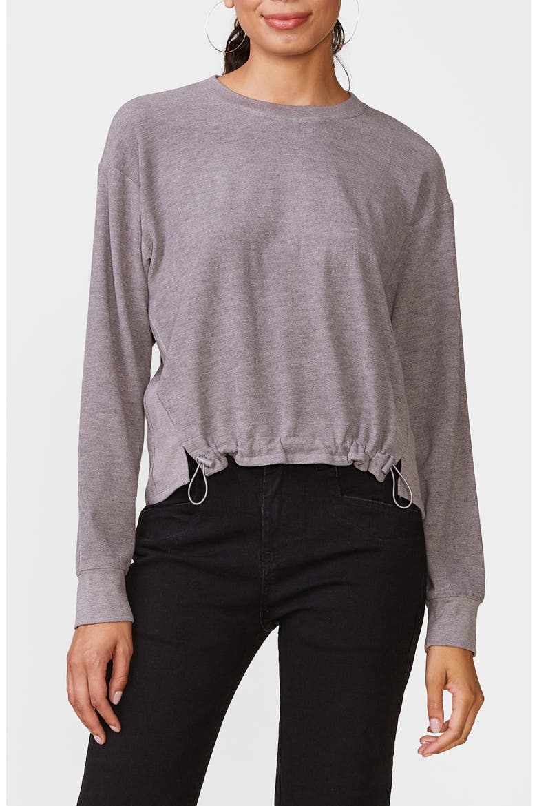 Good Things Drawstring Pullover, Main, color, HTHR GREY
