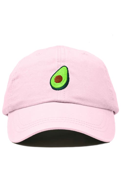 Dalix Avocado Embroidered Food Hat In Washed Pink
