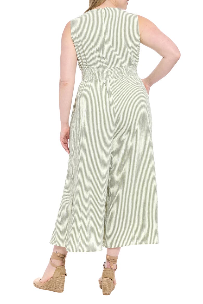 Stripe Sleeveless Jumpsuit, Alternate, color, OLIVE
