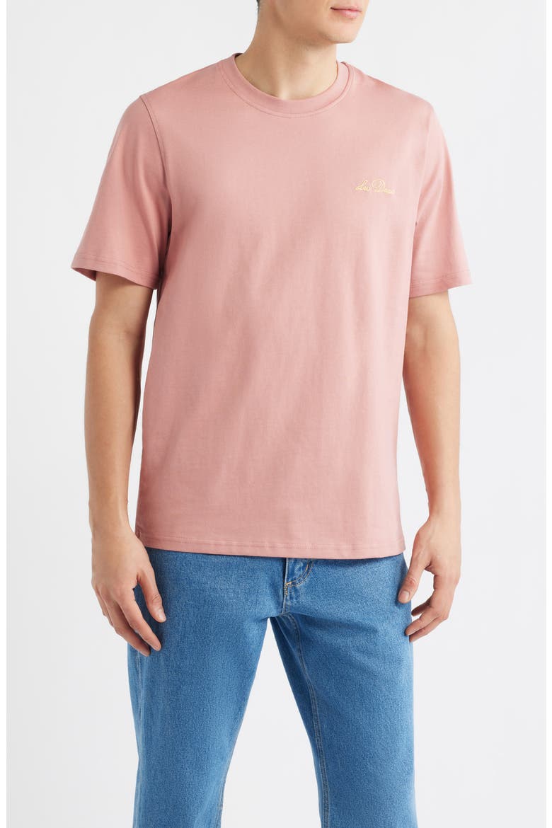 Wild Flower Embroidered Organic Cotton T-Shirt, Main, color, ASH ROSE PINK