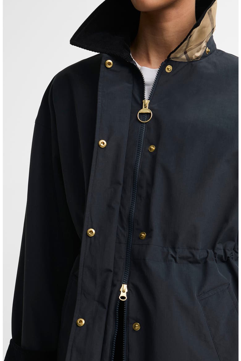 Evelyn Showerproof Jacket, Alternate, color, DK NAVY/ BIRCHWOOD DRESS