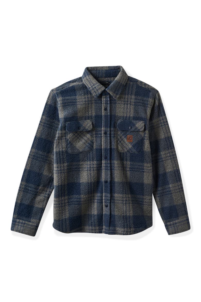 Bowery Arctic Fleece Shirt Jacket, Alternate, color, WASHED NAVY/ BEIGE PLAID