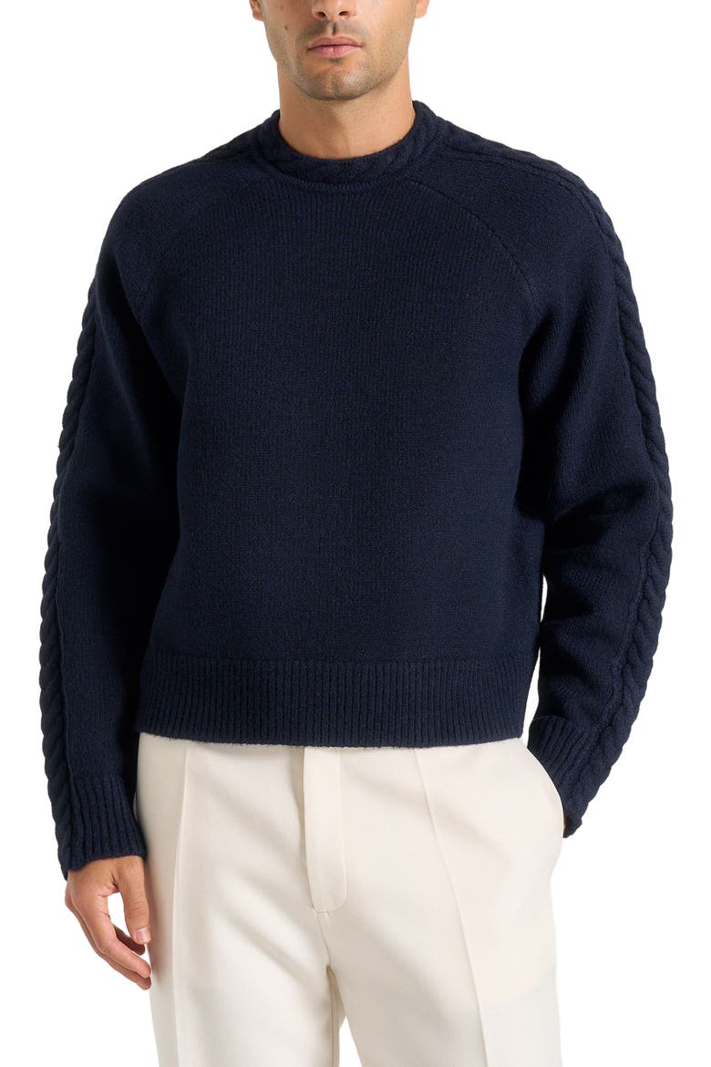 Raymond Plait Detail Raglan Knit Jumper, Alternate, color, Navy