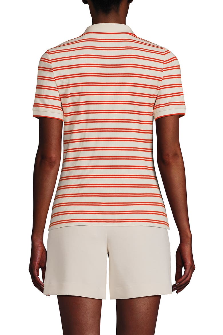 Short Sleeve Wide Rib Polo, Alternate, color, Rich Persimmon Dual Stripe