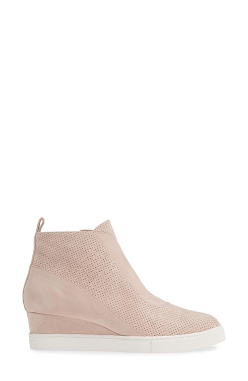 Linea Paolo Anna Wedge Sneaker In Blush Perforated Suede