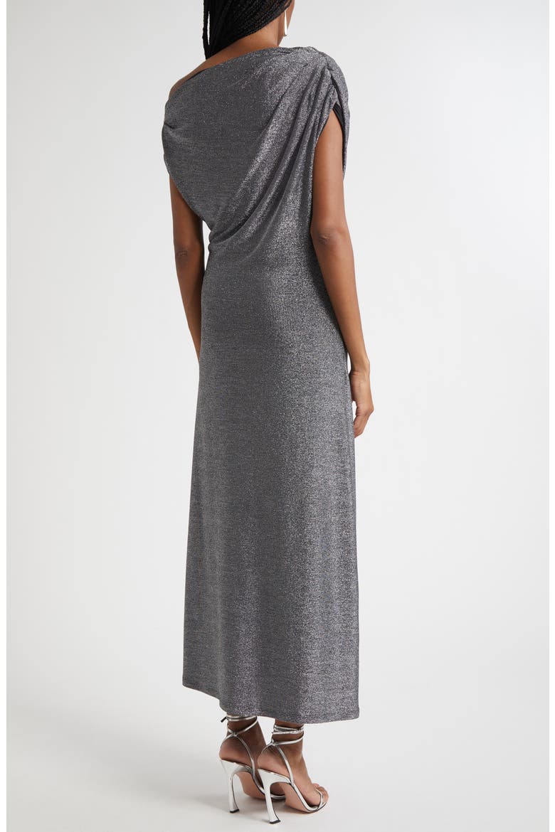 Chet Rocker Metallic One-Shoulder Maxi Dress, Alternate, color, SILVER KNIT