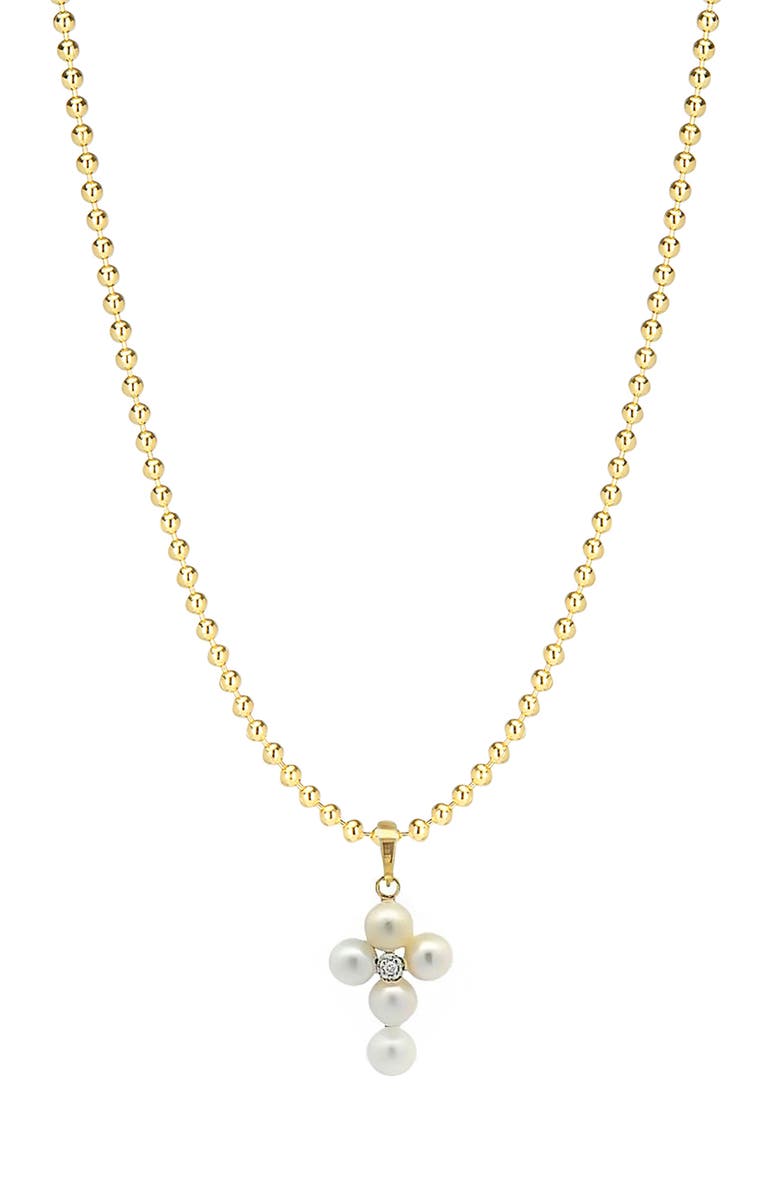 GABI RIELLE Sacred Freshwater Pearl Embrace Pendant Necklace, Main, color, 