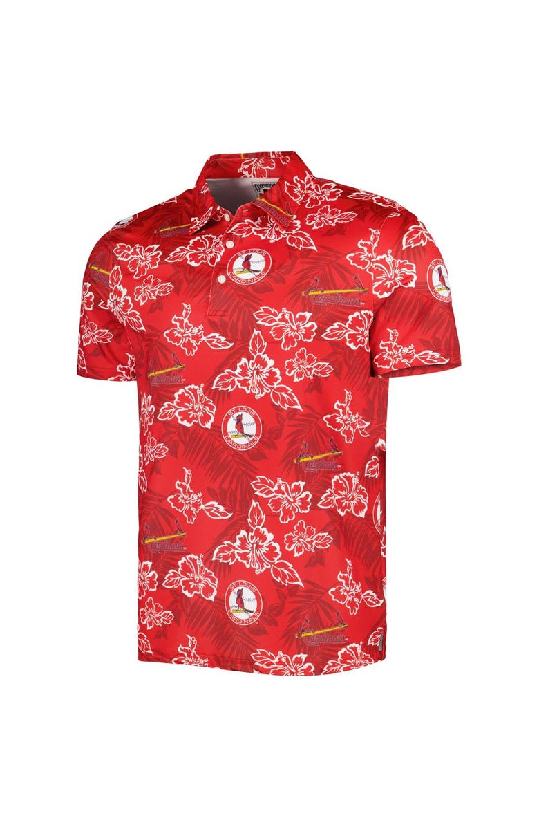 Reyn Spooner Men's Reyn Spooner Red St. Louis Cardinals Cooperstown Collection Puamana Print Polo, Alternate, color, Red