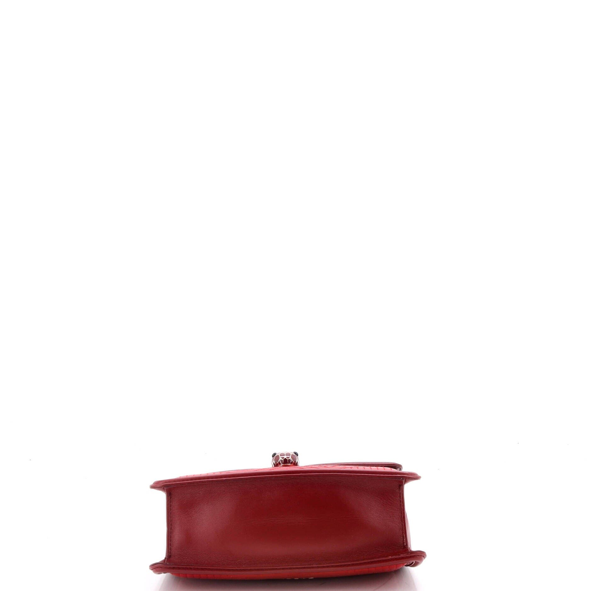 Serpenti Forever Shoulder Bag Quilted Leather Small, Alternate, color, Burgundy