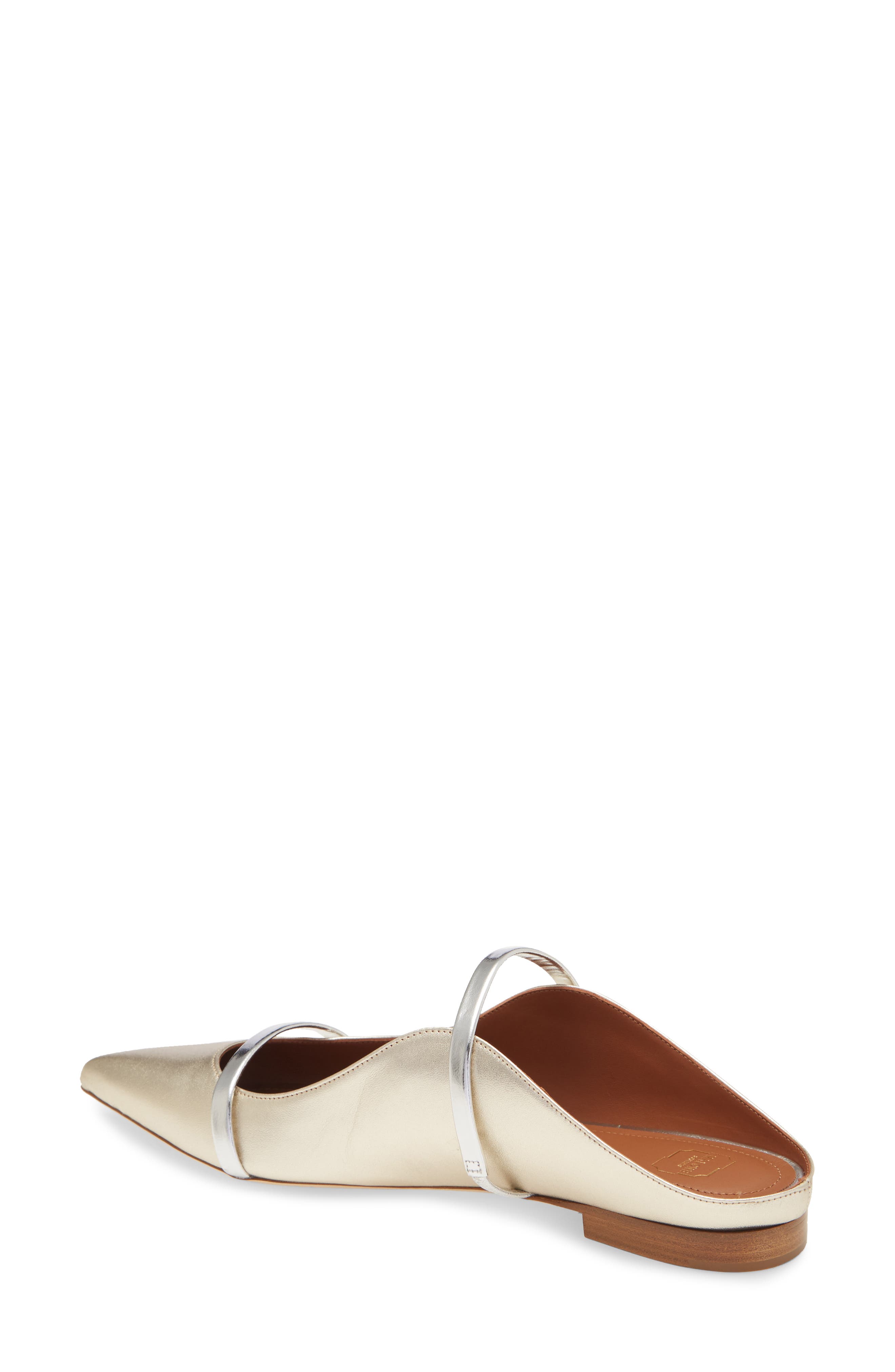 Maureen Metallic Pointed Toe Flat, Alternate, color, PLATINO/ SILVER