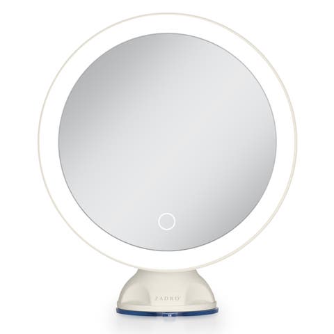 Lighted Wall Mounted Suction Cup Makeup Mirror with 10X Magnification