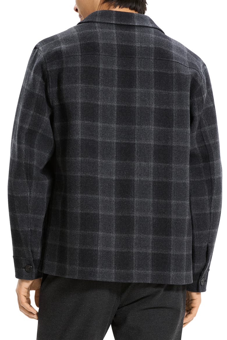 Plaid Wool & Cashmere Flannel Button-Up Shirt Jacket, Alternate, color, DARK CHARCOAL MULTI - SM2