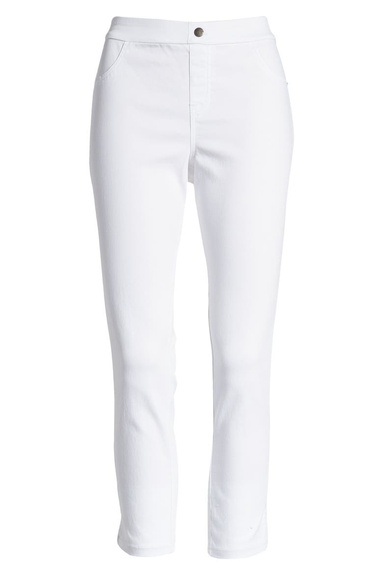 Women's Split Hem Denim Capri Leggings, Alternate, color, WHITE