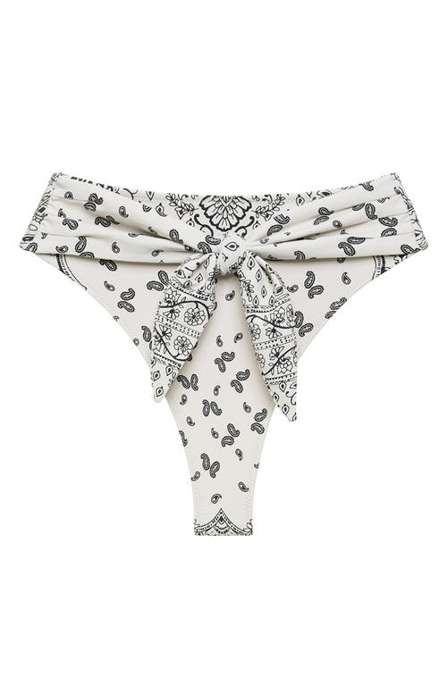 Montce Ivy Bandana Paula Tie Front Bikini Bottoms In Neutral